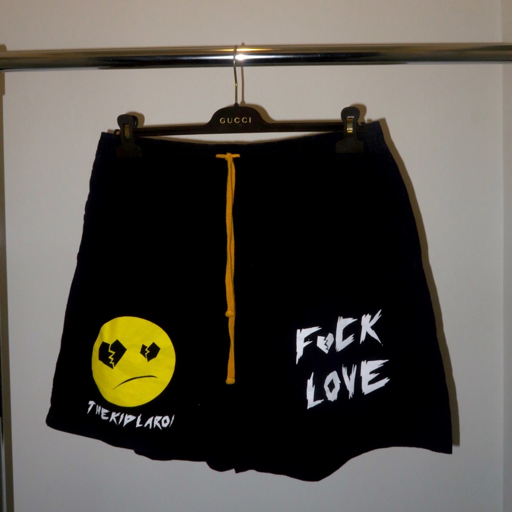 Black Graphic Men Shorts